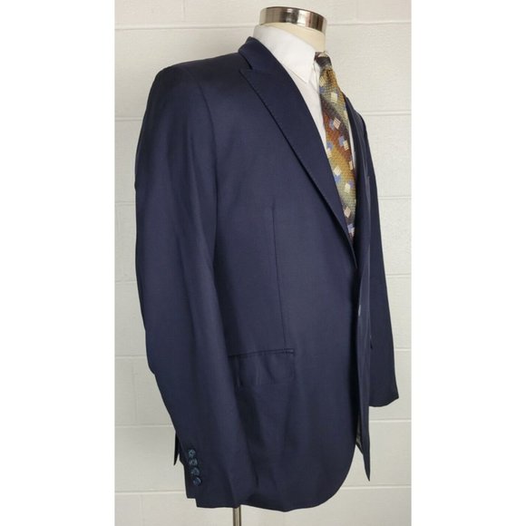 Revenge for J Hilburn Navy Super 150s Wool Blazer Vitale Barberis 44 Custom - Picture 3 of 13